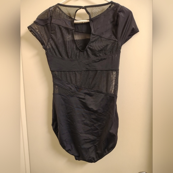 Balera Black Leotard With Mesh Inserts - Picture 2 of 2